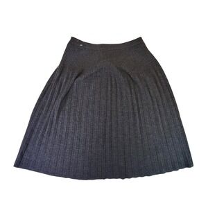 Talbots Petite Wool Knit Pleated Skirt Gray Career Office‎ Ladies Women